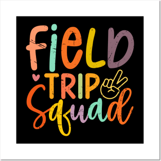 Smile Face Field Trip Squad Retro Groovy Field Day 23 Hippie Posters and Art